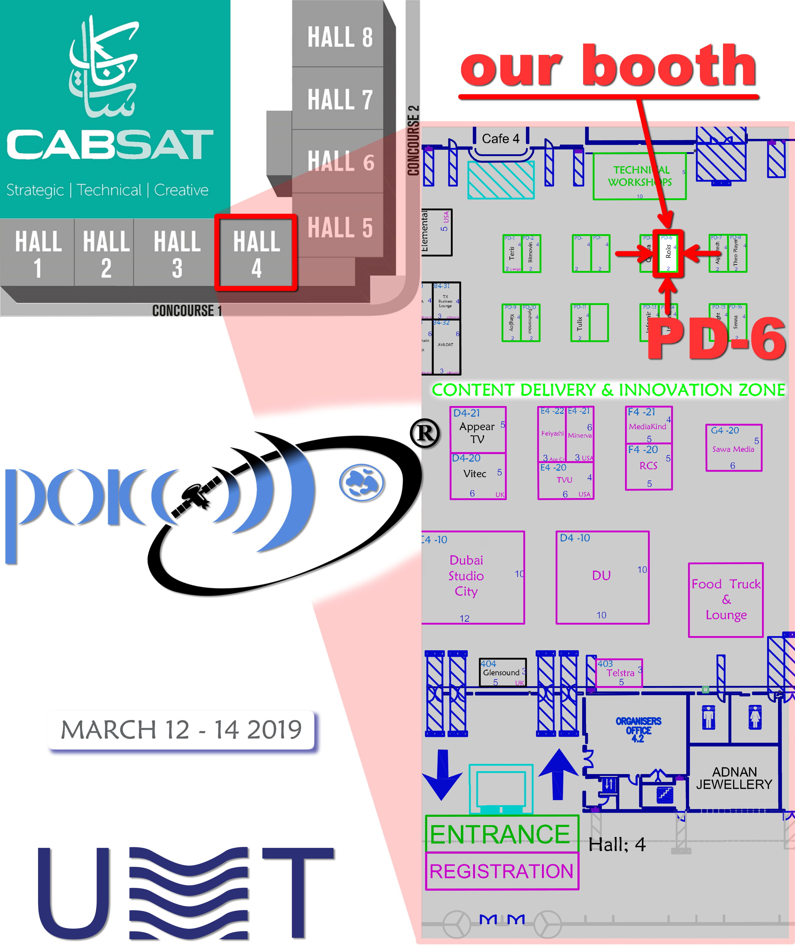 Roks booth at CABSAT 2019